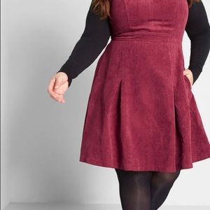 Modcloth Utmost Allure A-line Corduroy Dress